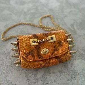 Snakeskin Orange Spike bag